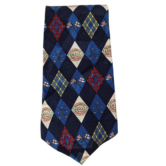 Tabasco Hot Sauce Golf Flags Silk Necktie - Picture 4 of 8